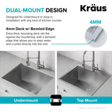 KRAUS 25" Drop-in 16 Gauge Stainless Steel Laundry Utility Sink - KHT301-25L