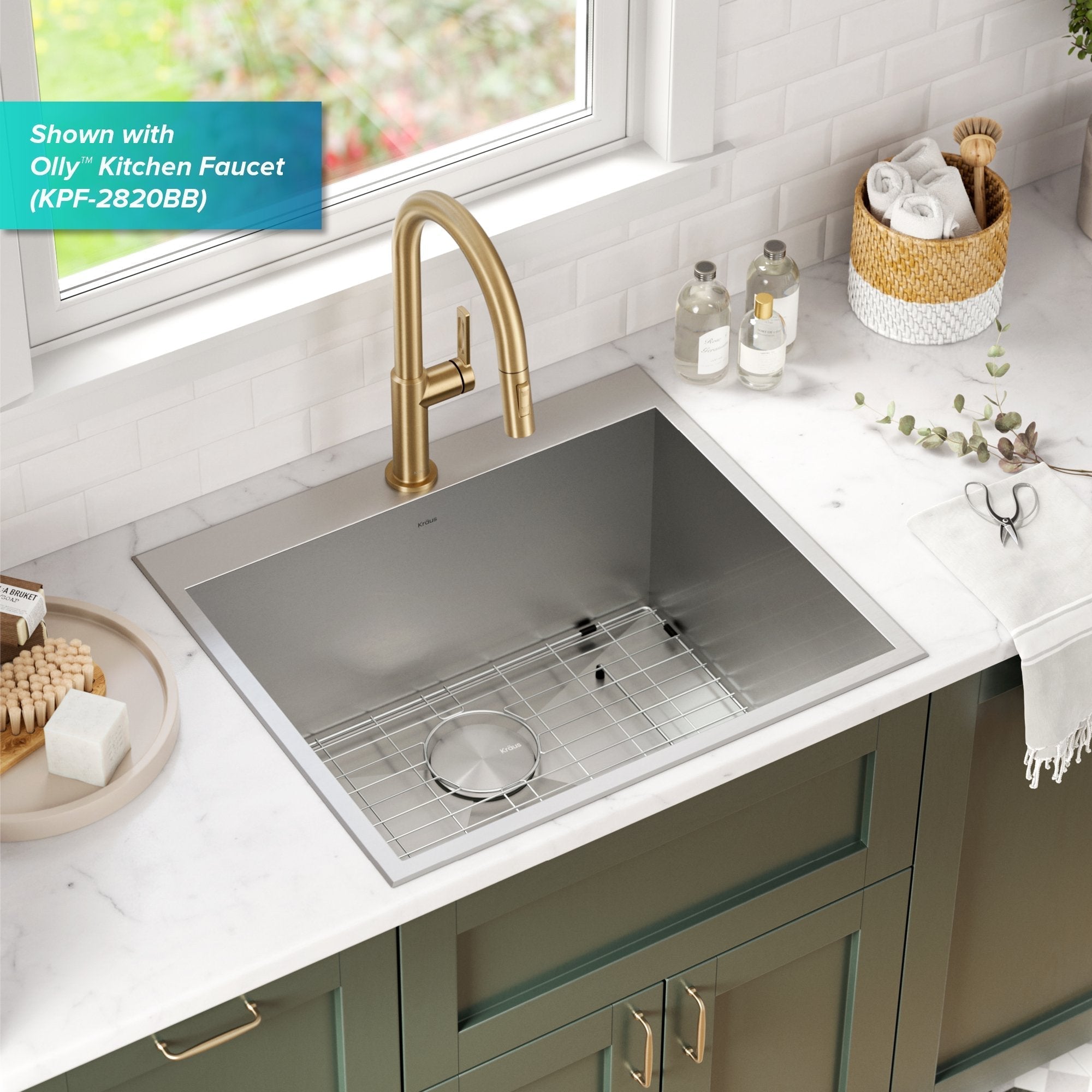 KRAUS 25" Drop-in 16 Gauge Stainless Steel Laundry Utility Sink - KHT301-25L