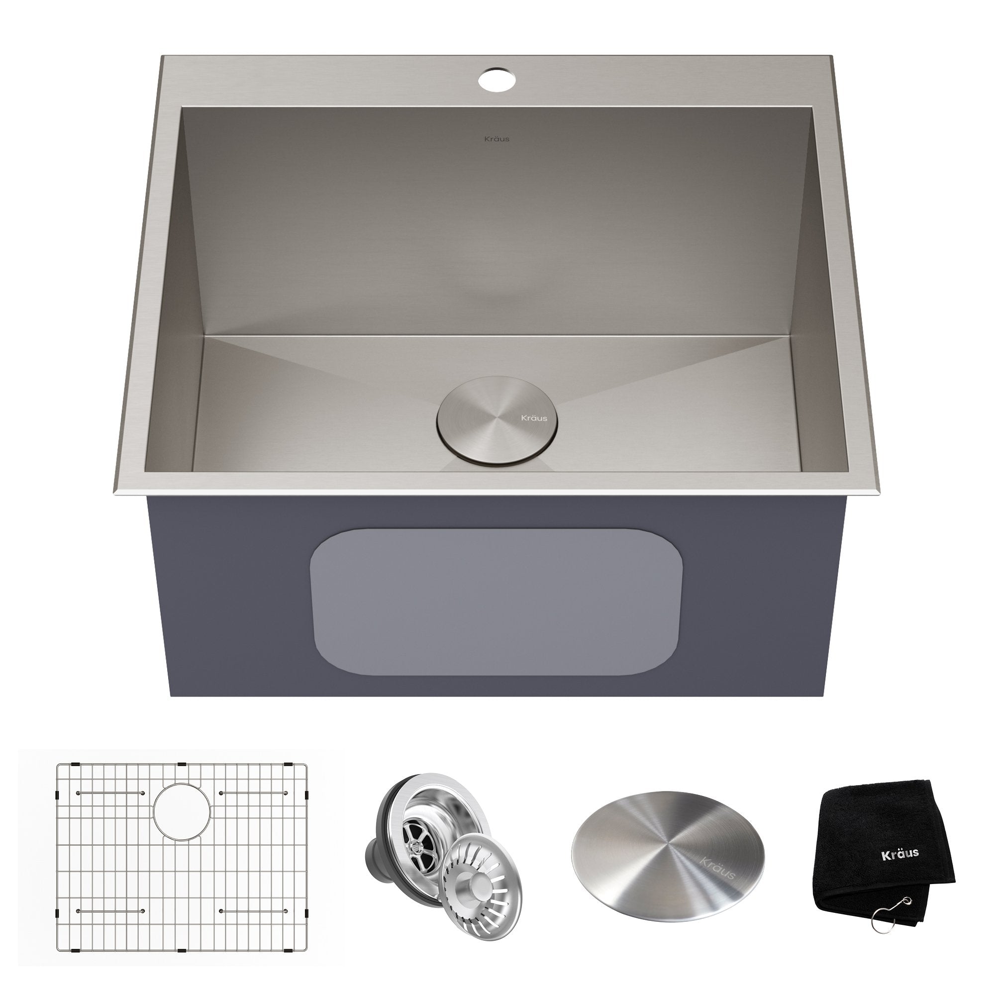 KRAUS 25" Drop-in 16 Gauge Stainless Steel Laundry Utility Sink - KHT301-25L