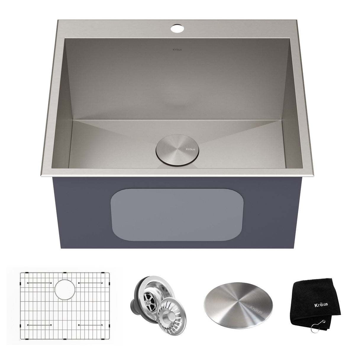 KRAUS 25" Drop-in 16 Gauge Stainless Steel Laundry Utility Sink - KHT301-25L