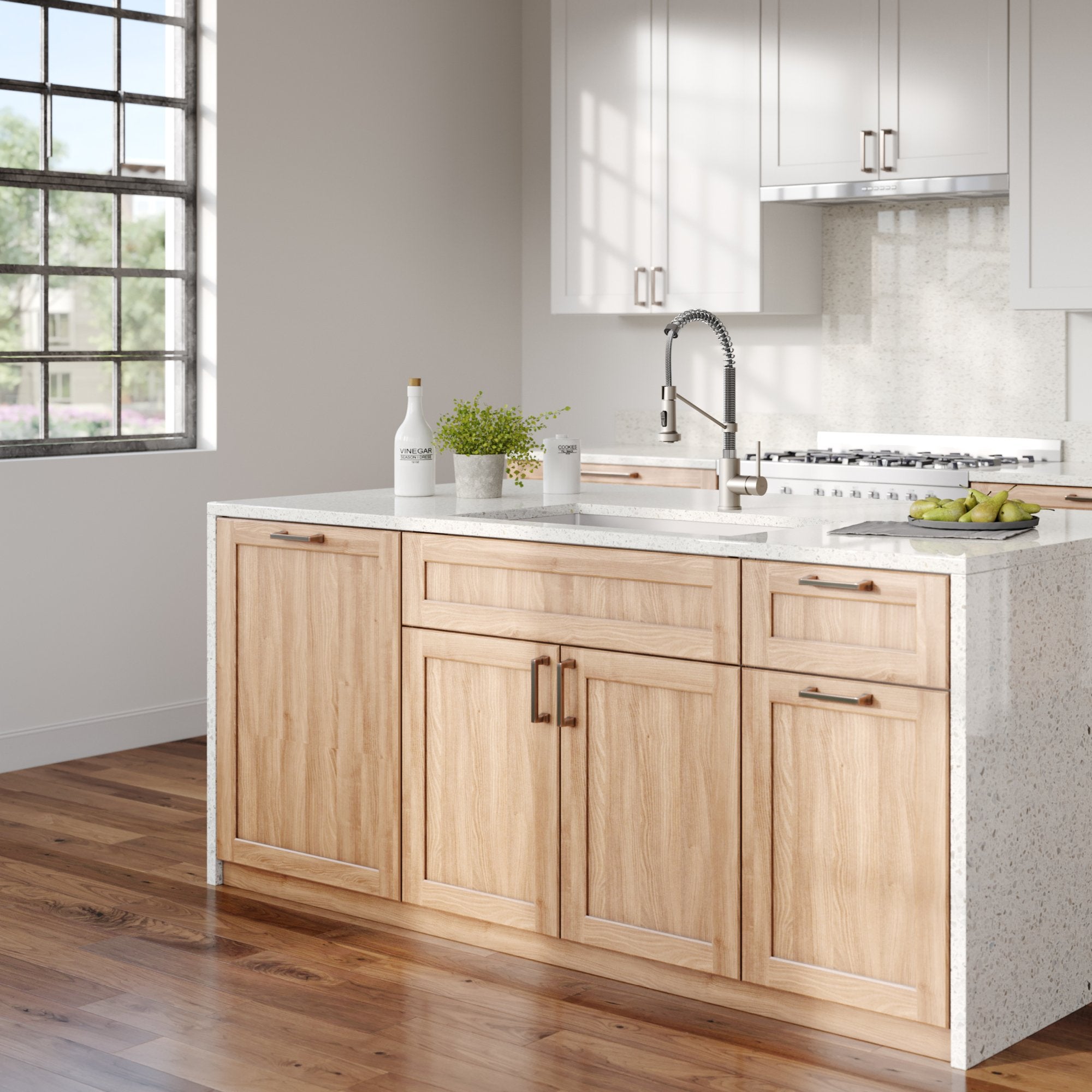 KRAUS 30" Stainless Steel Kitchen Sink and Kitchen Faucet - KHU100-30-1610-53CH