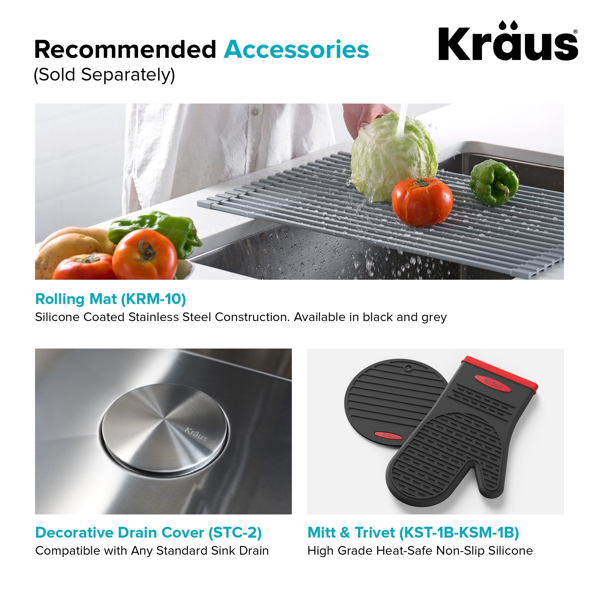 KRAUS 30" Stainless Steel Kitchen Sink and Kitchen Faucet - KHU100-30-1610-53CH