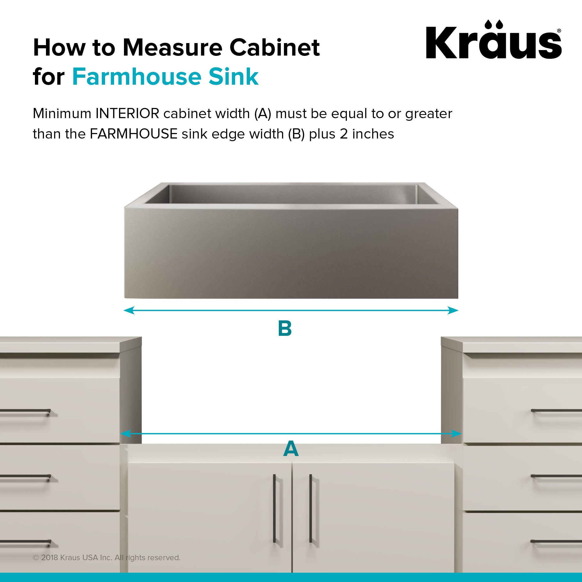 KRAUS 33" Modern Flat Front Farmhouse Stainless Steel Kitchen Sink with Off Center Drain - KHF410-33