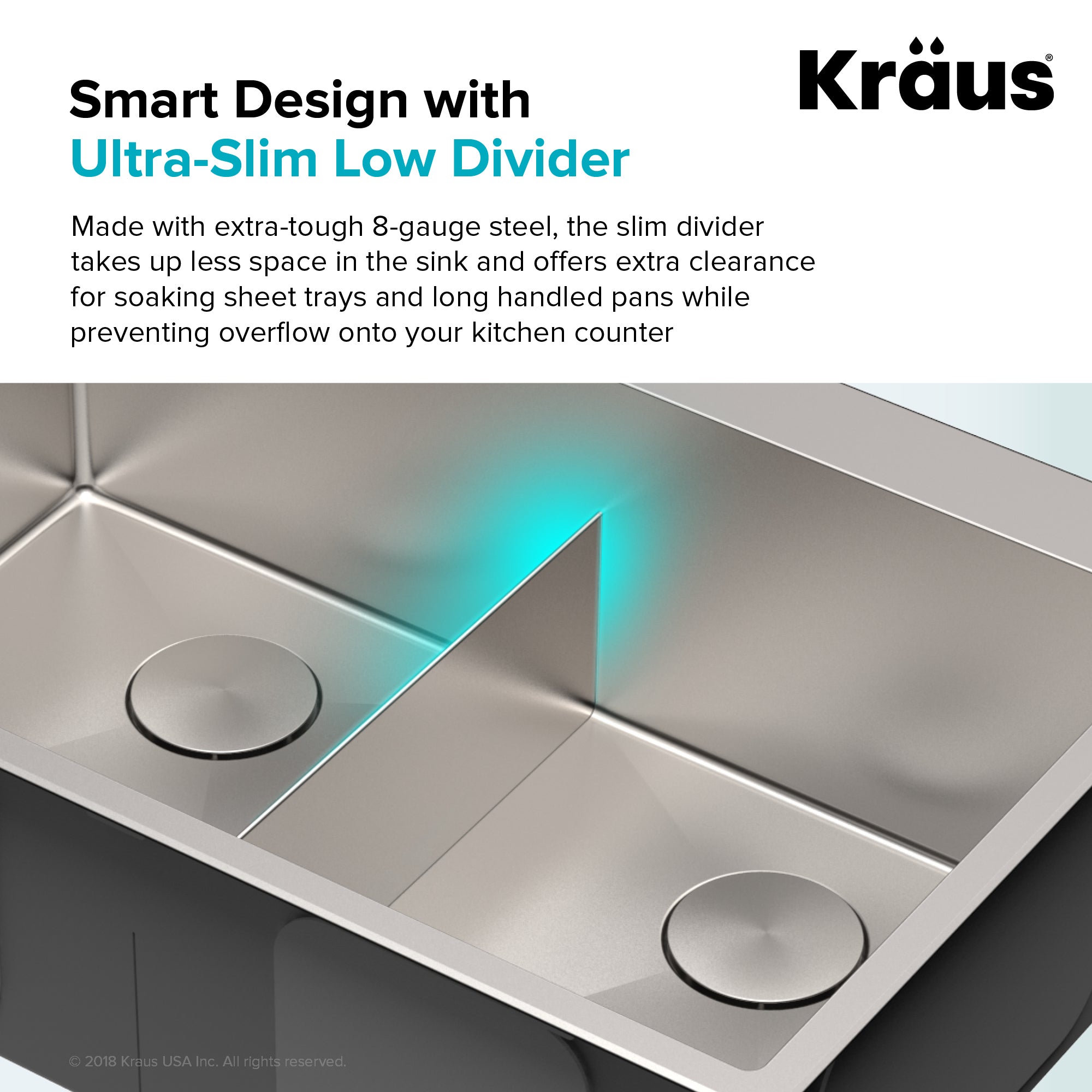KRAUS 33 x 22 inch Standart PRO Drop-In 16 Gauge Double Bowl 2-Hole Stainless Steel Kitchen Sink - KHT302-33