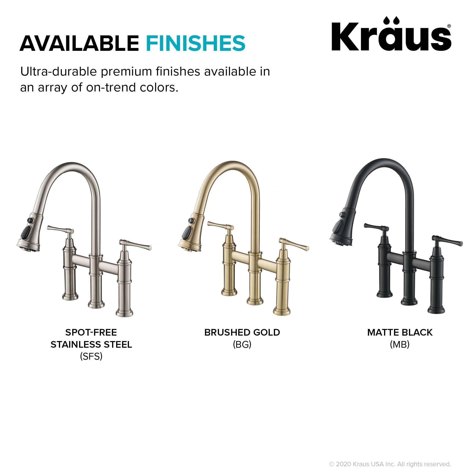 KRAUS Allyn Bridge Faucet with Pull-Down Sprayhead in Spot Free Stainless Steel - KPF-3121SFS