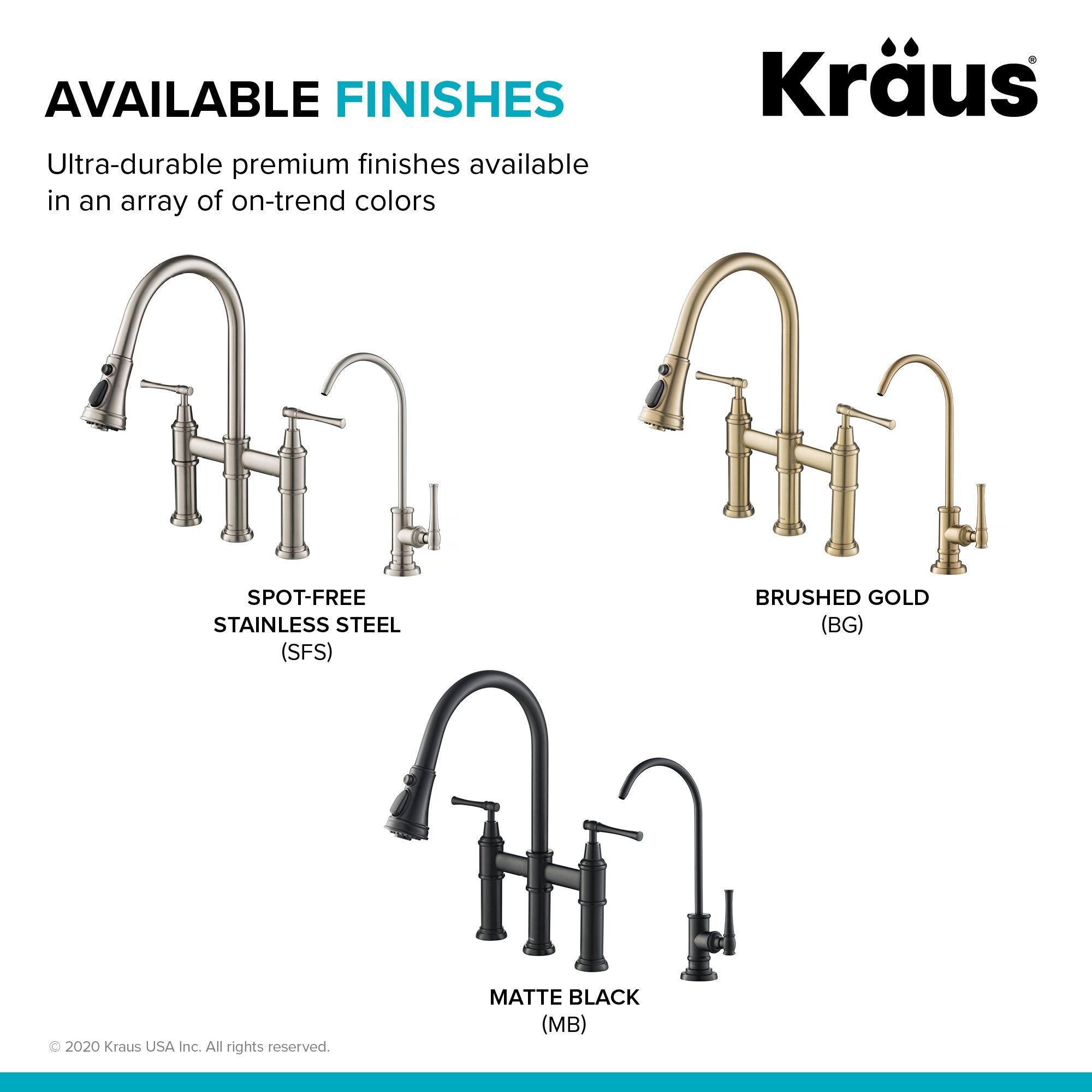 KRAUS Allyn Transitional Bridge Kitchen Faucet & Water Filter Faucet in Brushed Gold - KPF-3121-FF-102BG