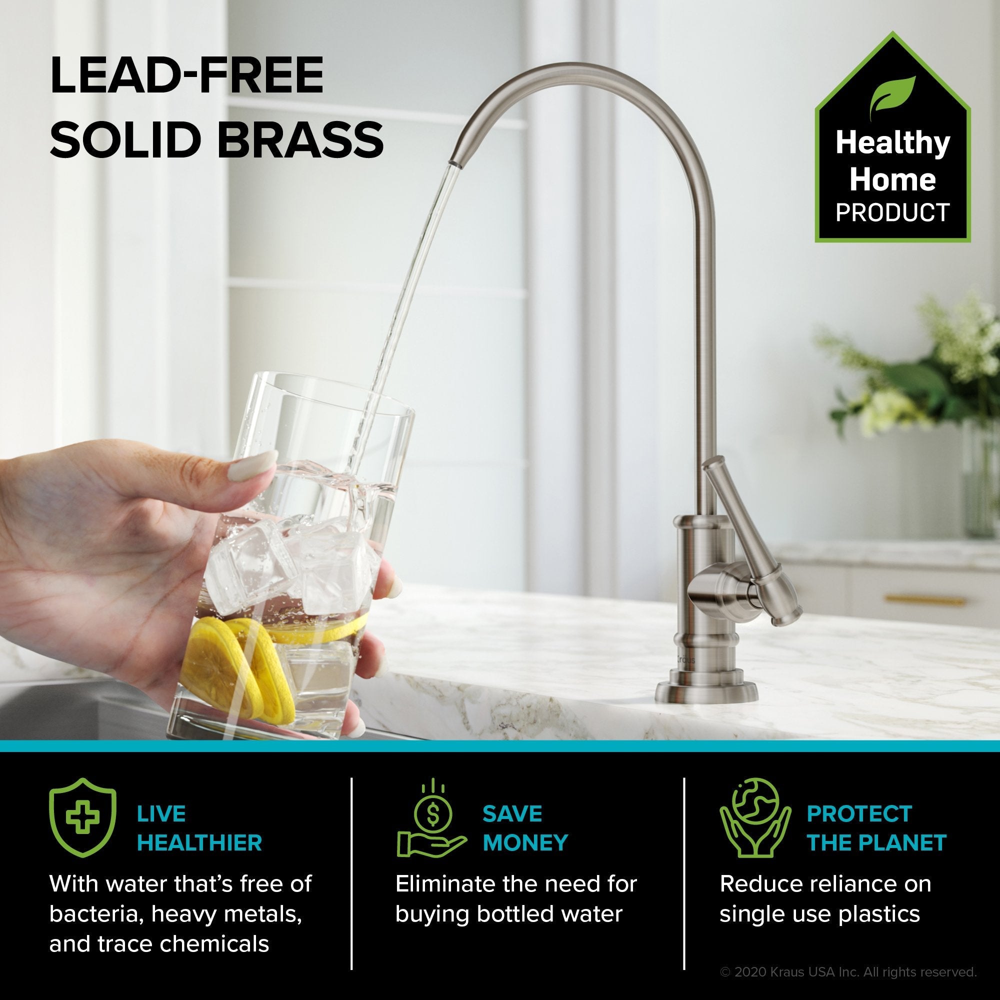 KRAUS Allyn Transitional Bridge Kitchen Faucet & Water Filter Faucet in Spot Free Stainless Steel - KPF-3121-FF-102SFS