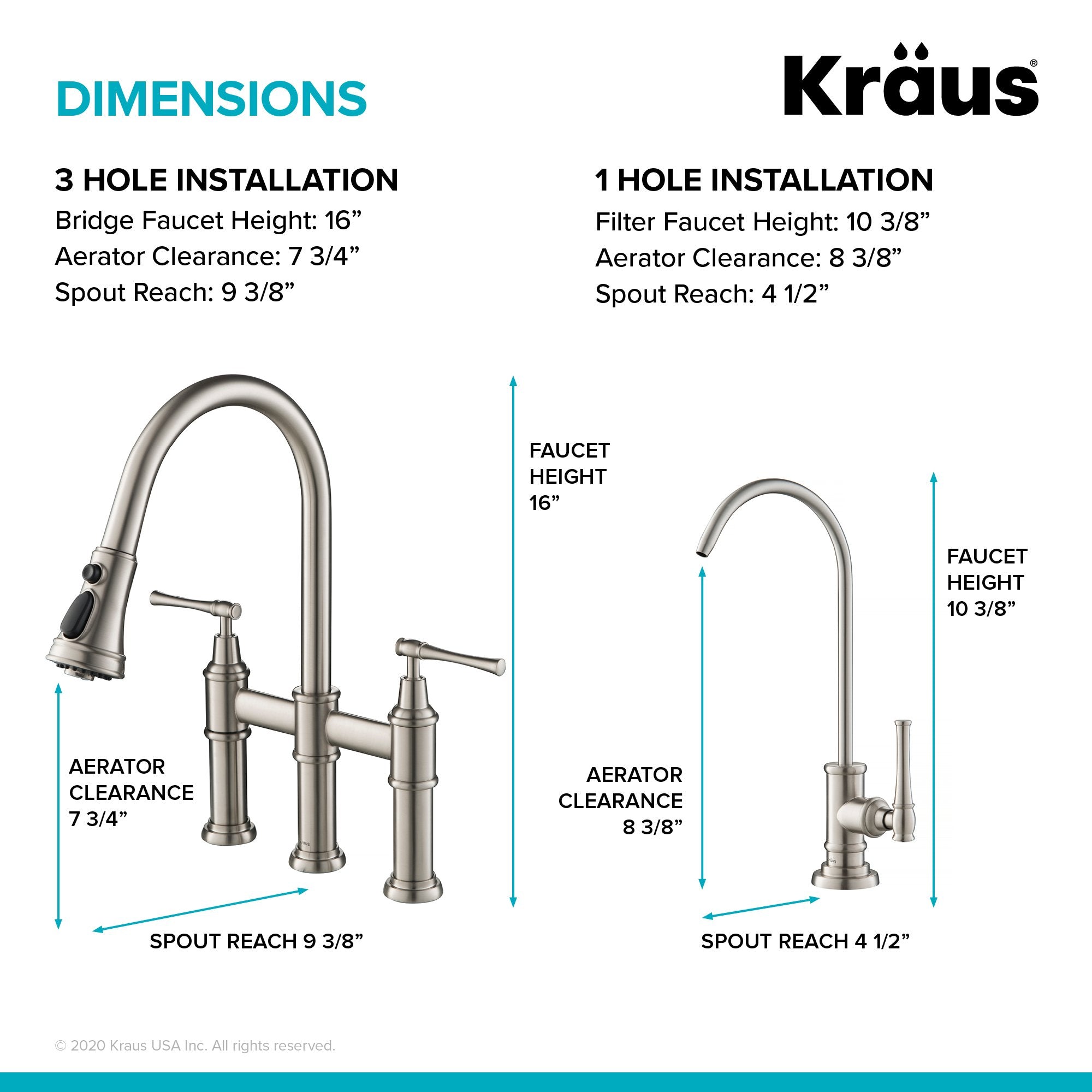 KRAUS Allyn Transitional Bridge Kitchen Faucet & Water Filter Faucet in Spot Free Stainless Steel - KPF-3121-FF-102SFS