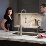 KRAUS Artec Pro 2-Function Commercial Style Pre-Rinse Kitchen Faucet in Brushed Gold - KPF-1603BG