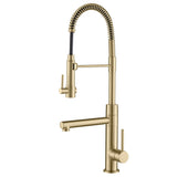 KRAUS Artec Pro 2-Function Commercial Style Pre-Rinse Kitchen Faucet in Brushed Gold - KPF-1603BG