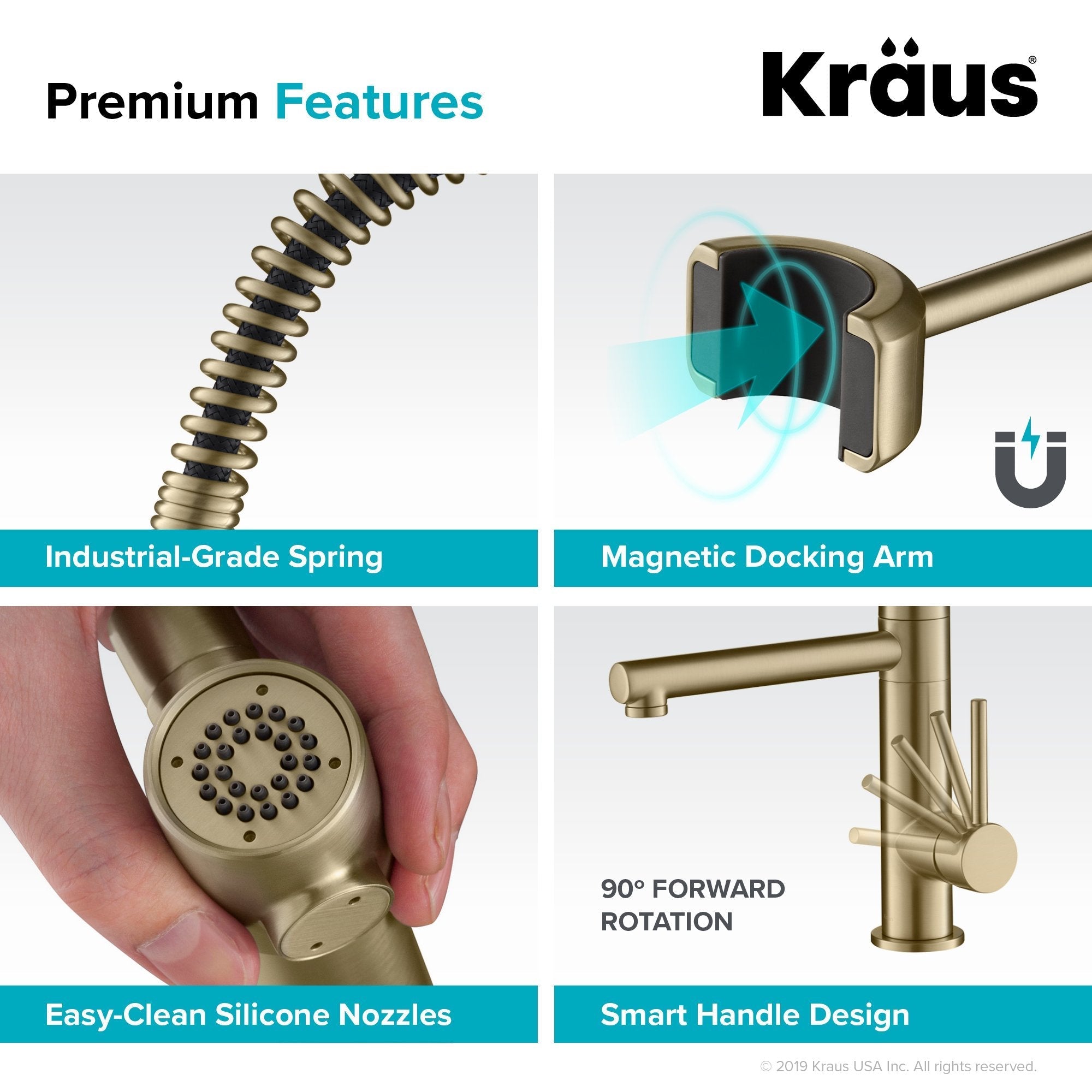 KRAUS Artec Pro 2-Function Commercial Style Pre-Rinse Kitchen Faucet with Matching Deck Plate in Matte Black/Black Stainless - KPF-1603MBSB-DP03SB
