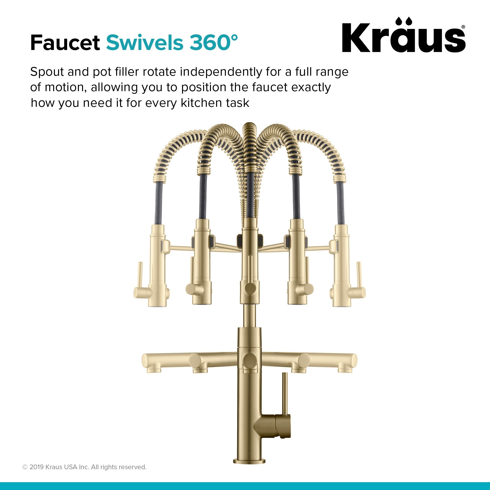 KRAUS Artec Pro 2-Function Commercial Style Pre-Rinse Kitchen Faucet with Matching Deck Plate in Matte Black/Black Stainless - KPF-1603MBSB-DP03SB