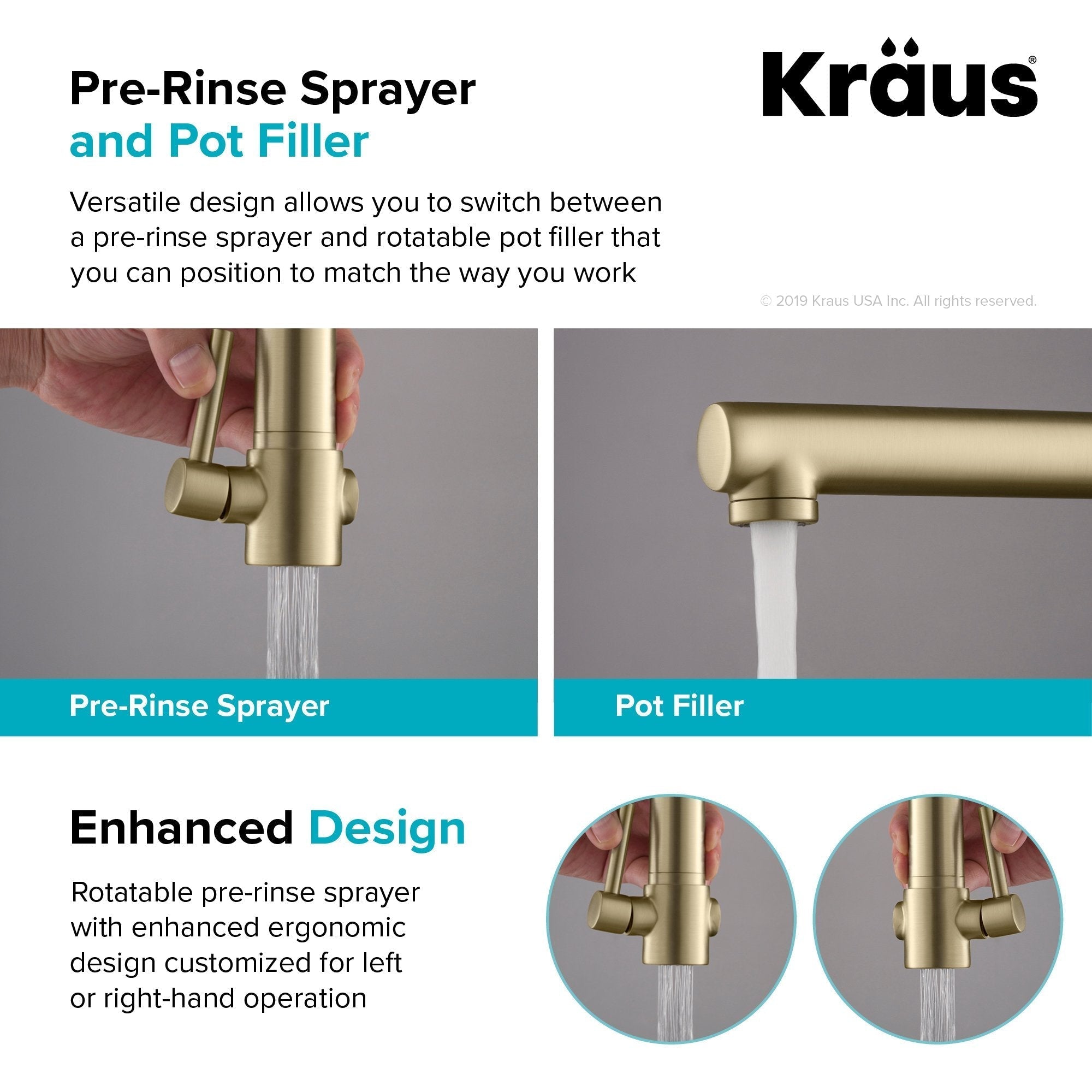 KRAUS Artec Pro 2-Function Commercial Style Pre-Rinse Kitchen Faucet with Matching Deck Plate in Matte Black/Black Stainless - KPF-1603MBSB-DP03SB