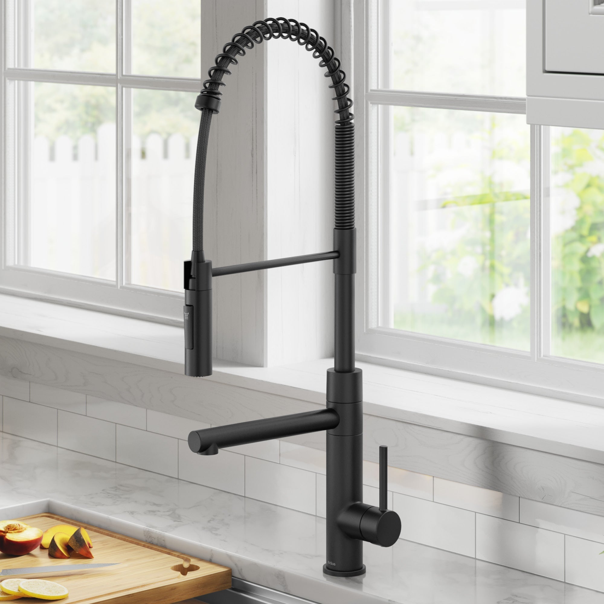 KRAUS Artec Pro Commercial Style Single Handle Kitchen Faucet with Pot Filler in Matte Black - KPF-1604MB