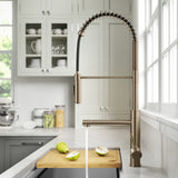 KRAUS Artec Pro Commercial Style Single Handle Kitchen Faucet with Pot Filler in Spot Free Antique Champagne Bronze