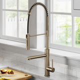 KRAUS Artec Pro Commercial Style Single Handle Kitchen Faucet with Pot Filler in Spot Free Antique Champagne Bronze