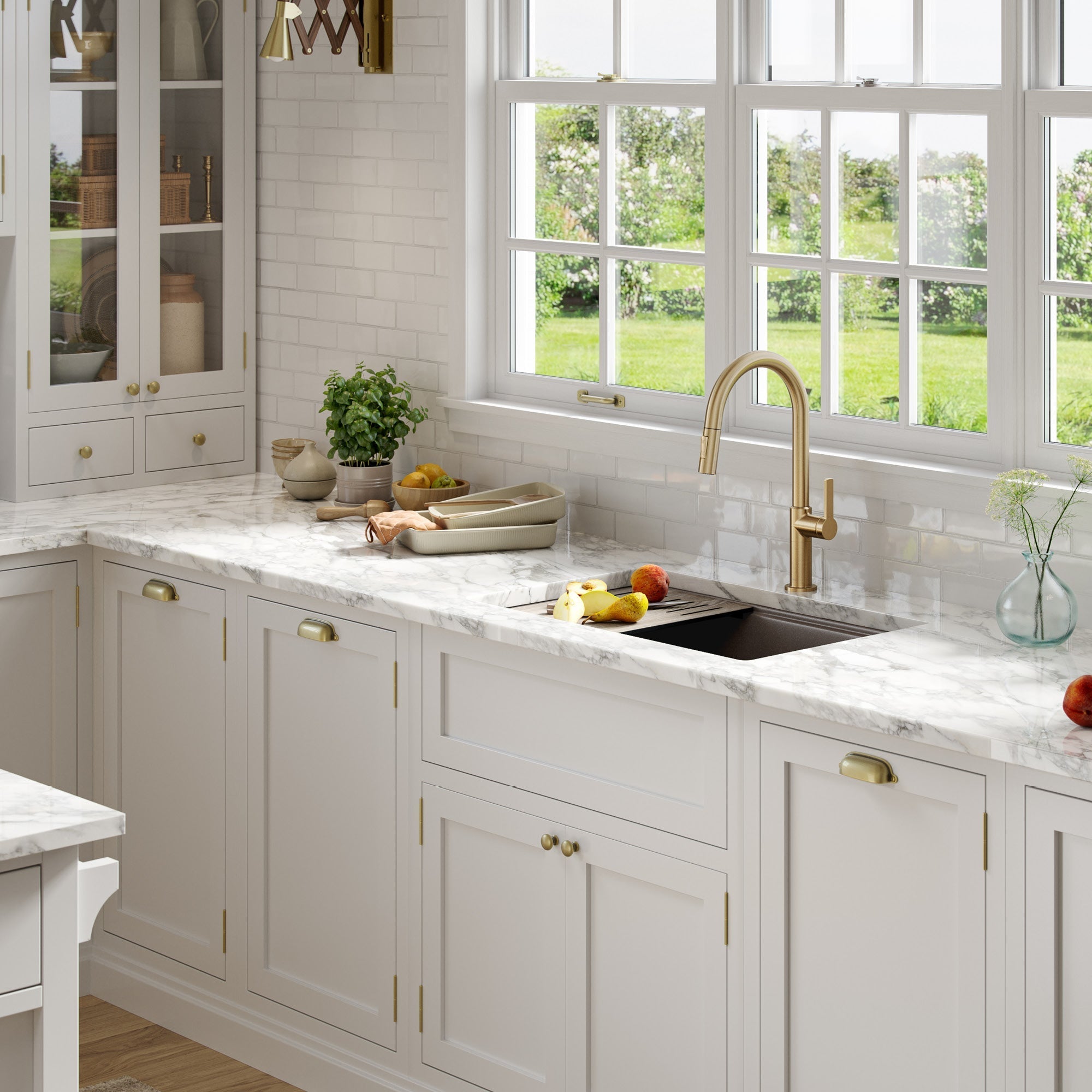 KRAUS Bellucci Workstation 30" Undermount Granite Composite Single Bowl Kitchen Sink with Accessories - KGUW2-30MBL