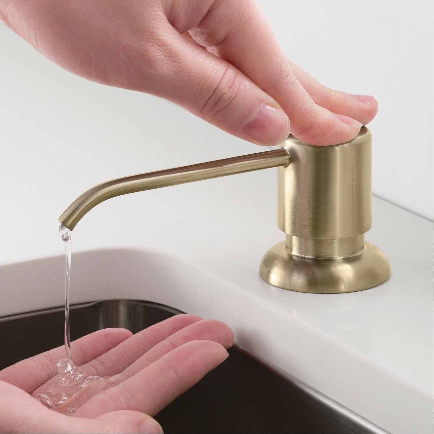 KRAUS Bolden Single Handle 18-Inch Commercial Kitchen Faucet with Soap Dispenser in Spot Free Antique Champagne Bronze Finish - KPF-1610-KSD-53SFACB