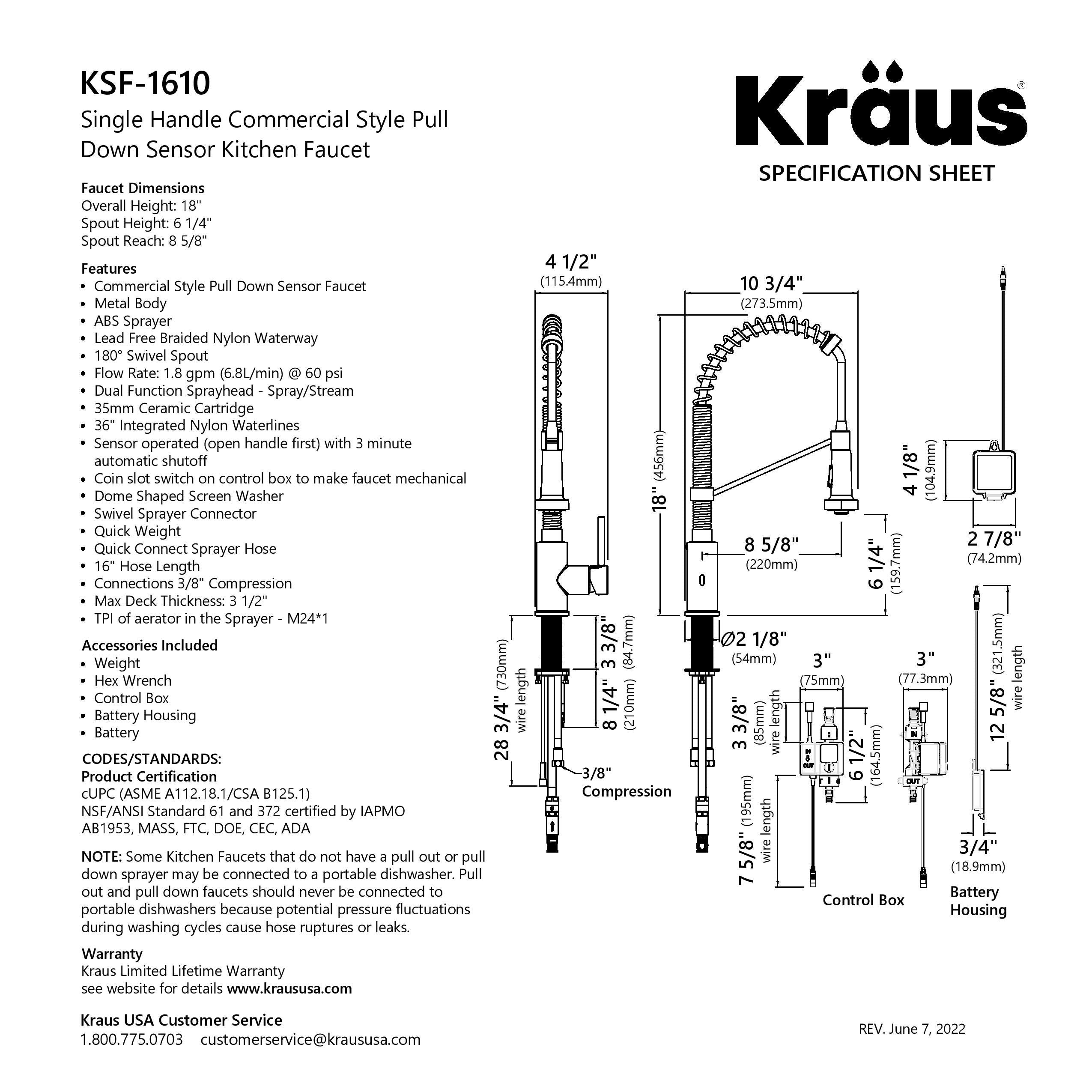 KRAUS Bolden Touchless Pull-Down Single Handle Faucet in Spot Free Antique Champagne Bronze - KSF-1610SFACB