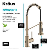 KRAUS Bolden Touchless Pull-Down Single Handle Faucet in Spot Free Antique Champagne Bronze - KSF-1610SFACB