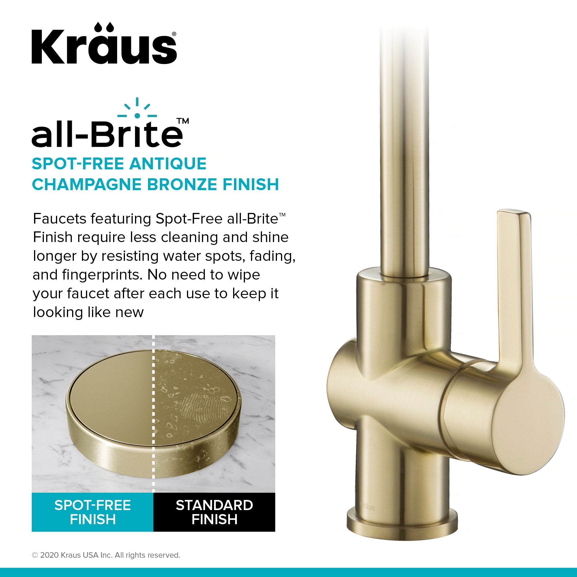 KRAUS Britt Commercial Style Kitchen Faucet and Purita Water Filter Faucet Combo in Spot Free Antique Champagne Bronze - KPF-1690-FF-100SFACB