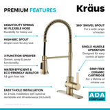KRAUS Britt Commercial Style Kitchen Faucet and Purita Water Filter Faucet Combo in Spot Free Antique Champagne Bronze - KPF-1690-FF-100SFACB