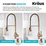 KRAUS Britt Commercial Style Kitchen Faucet and Purita Water Filter Faucet Combo in Spot Free Antique Champagne Bronze - KPF-1690-FF-100SFACB