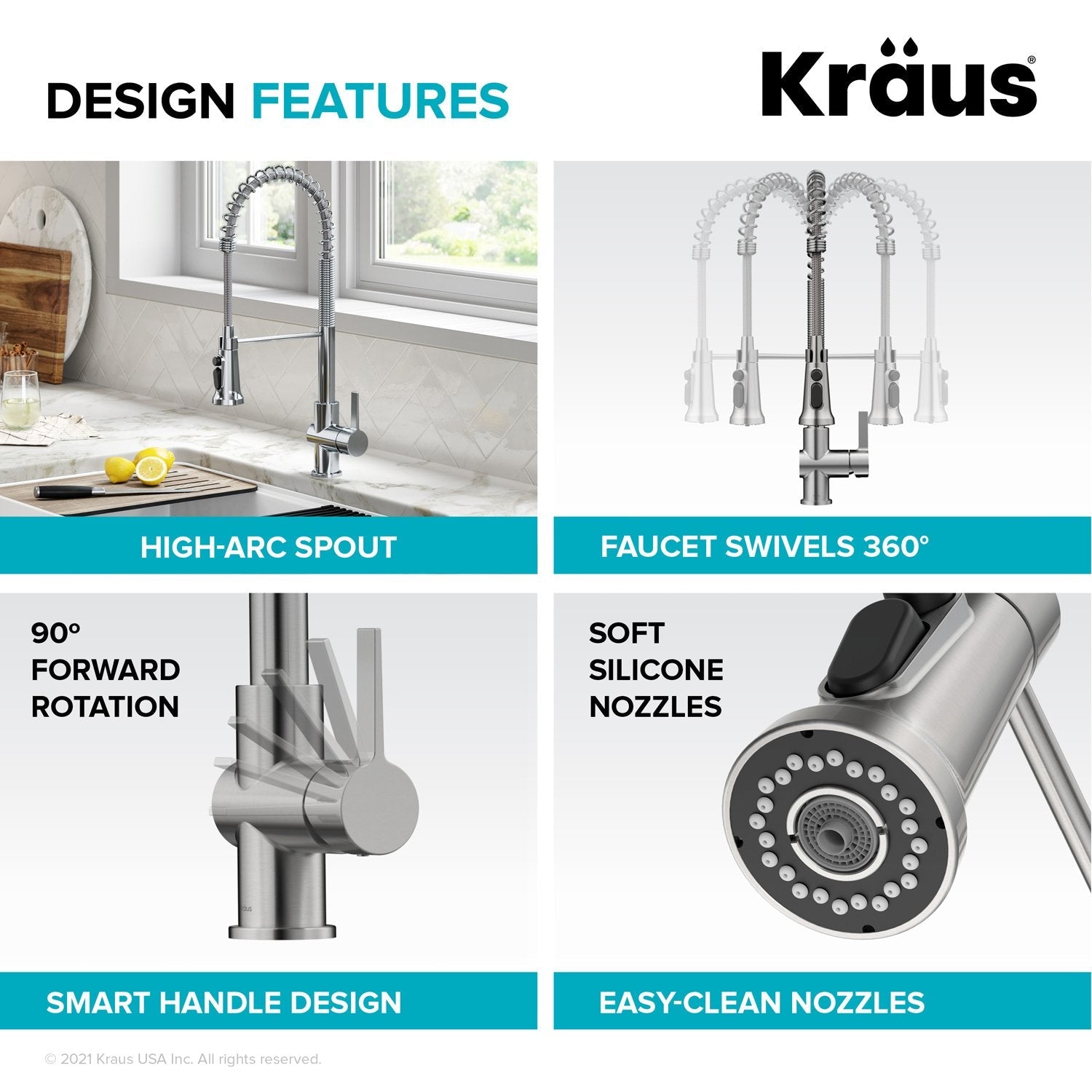 KRAUS Britt Commercial Style Kitchen Faucet with Integrated Water Filter Spout in Spot Free Stainless Steel - KFF-1691SFS