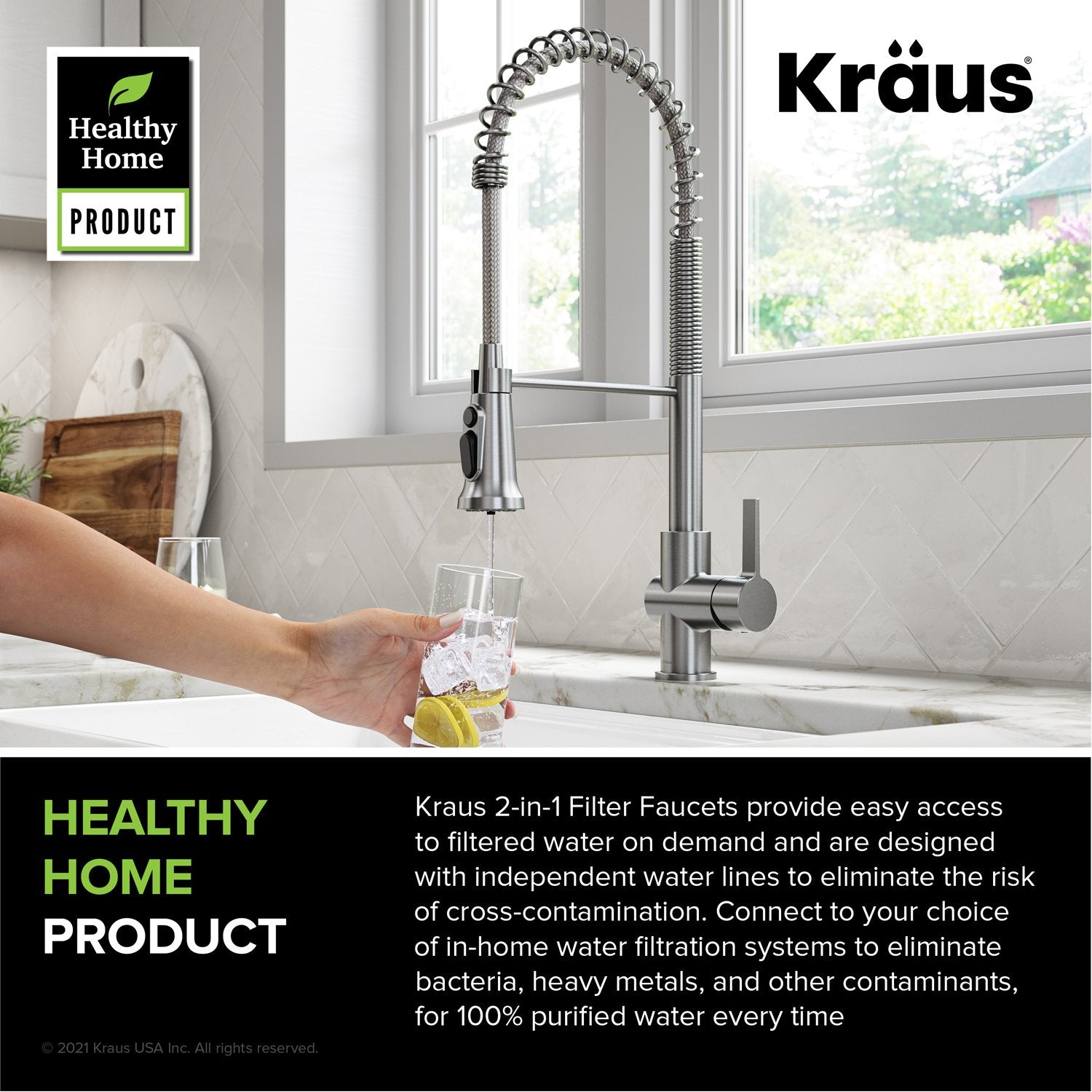 KRAUS Britt Commercial Style Kitchen Faucet with Integrated Water Filter Spout in Spot Free Stainless Steel - KFF-1691SFS