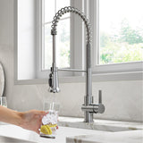 KRAUS Britt Commercial Style Kitchen Faucet with Integrated Water Filter Spout in Spot Free Stainless Steel - KFF-1691SFS