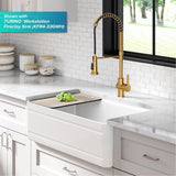 KRAUS Britt Commercial Style Pull-Down Single Handle Kitchen Faucet in Brushed Brass - KPF-1691BB