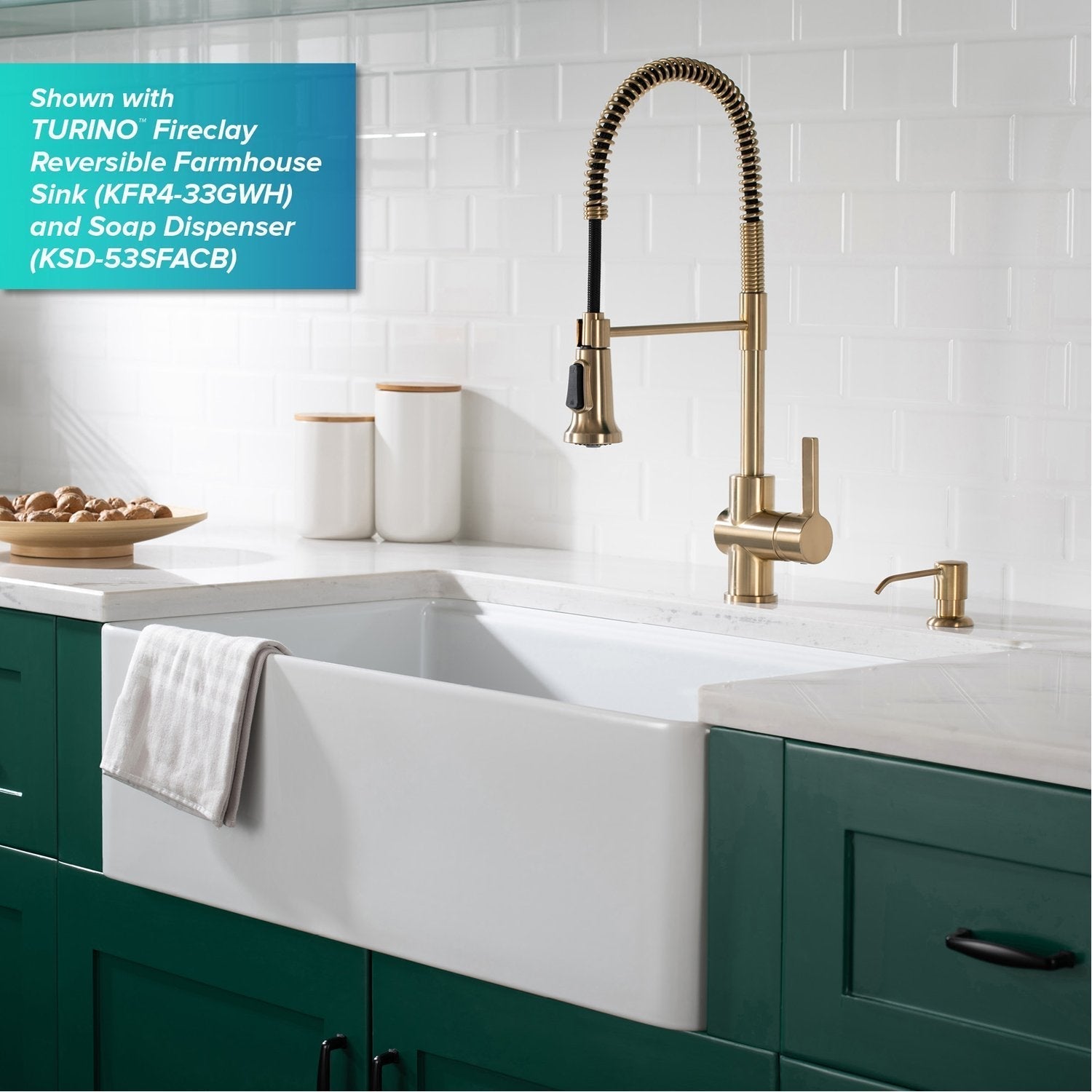 KRAUS Britt Commercial Style Pull-Down Single Handle Kitchen Faucet in Spot Free Antique Champagne Bronze -  KPF-1691SFACB