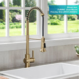KRAUS Britt Commercial Style Pull-Down Single Handle Kitchen Faucet in Spot Free Antique Champagne Bronze -  KPF-1691SFACB