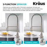 KRAUS Britt Commercial Style Pull-Down Single Handle Kitchen Faucet in Spot Free Antique Champagne Bronze -  KPF-1691SFACB