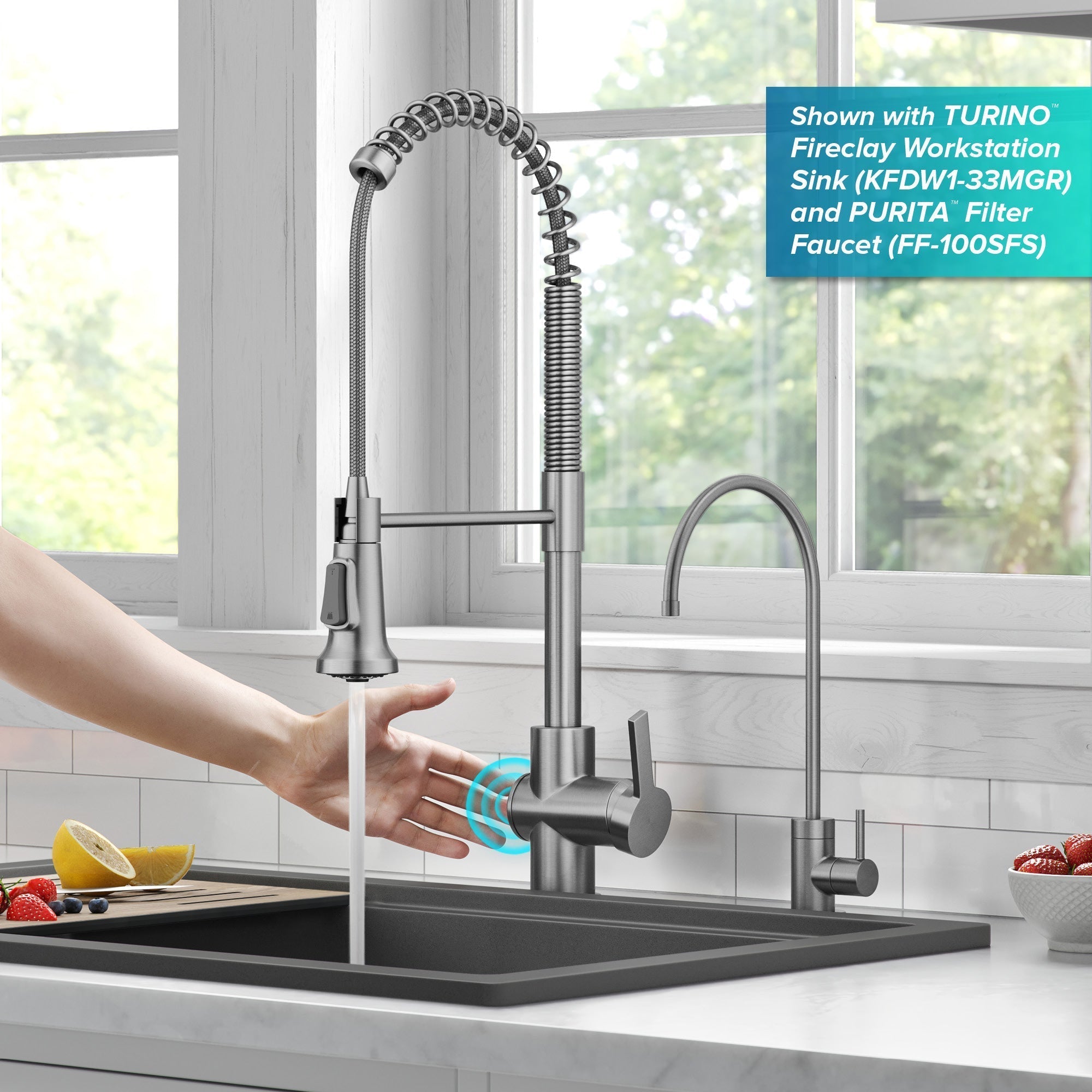 KRAUS Britt Touchless Pull-Down Single Handle Faucet in Spot Free Stainless Steel -  KSF-1691SFS
