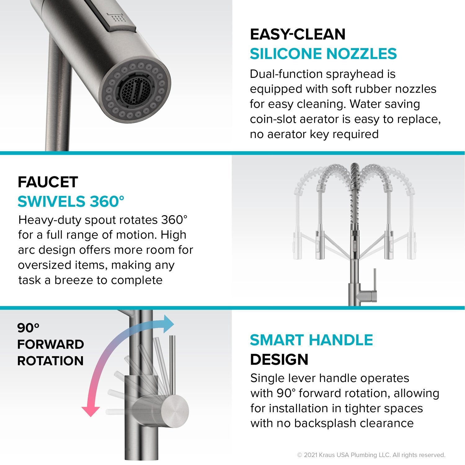 KRAUS Commercial Pull Down Kitchen Faucet in Spot Free Antique Champagne Bronze - KPF-2631SFACB
