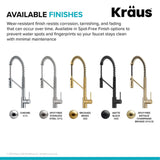 KRAUS Commercial Pull Down Kitchen Faucet in Spot Free Antique Champagne Bronze - KPF-2631SFACB