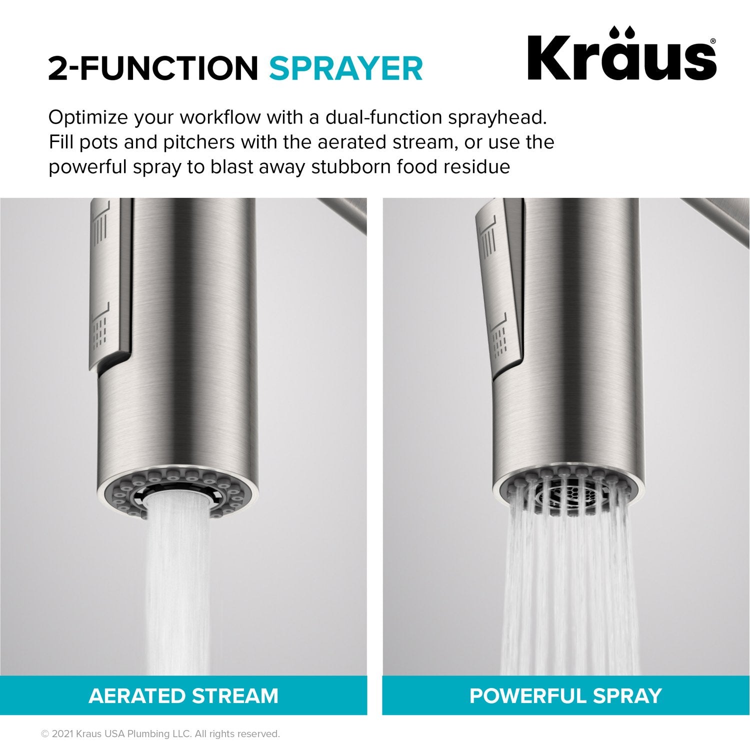KRAUS Commercial Pull Down Kitchen Faucet in Spot Free Antique Champagne Bronze - KPF-2631SFACB