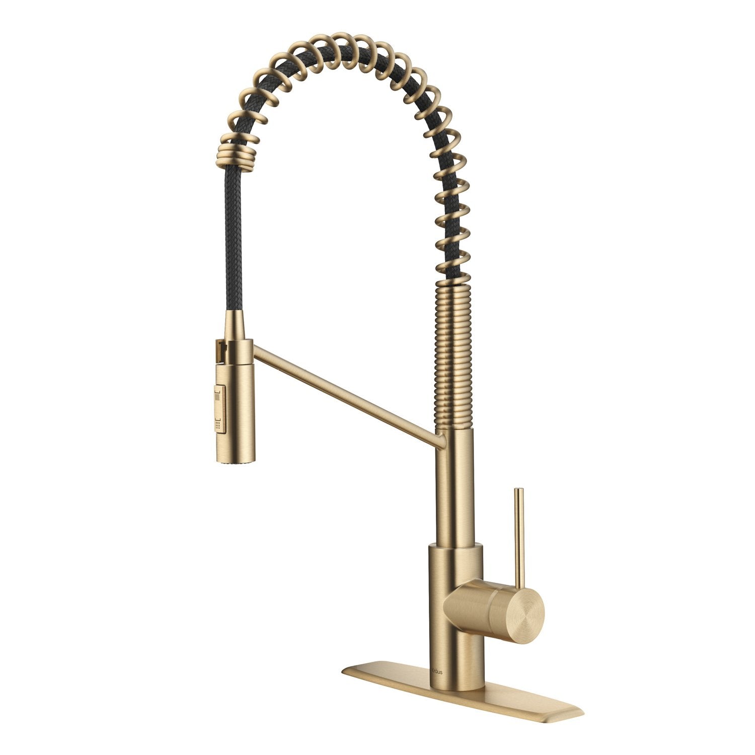 KRAUS Commercial Pull Down Kitchen Faucet in Spot Free Antique Champagne Bronze - KPF-2631SFACB
