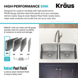 KRAUS Dex 33" Undermount 16 Gauge Stainless Steel Double Bowl Kitchen Sink - KA1UD33B