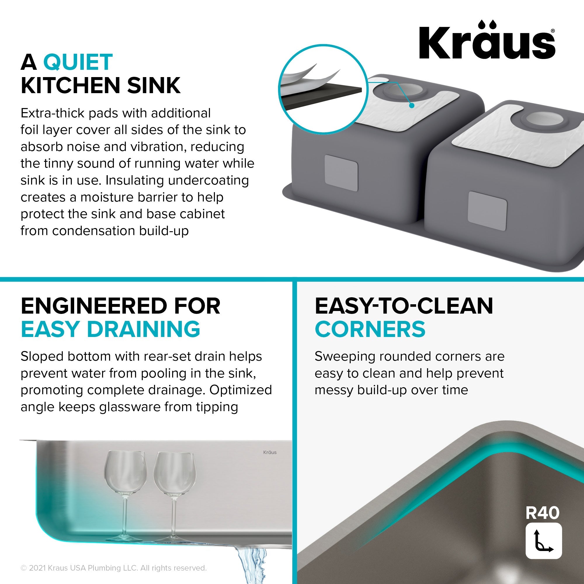 KRAUS Dex 33" Undermount 16 Gauge Stainless Steel Double Bowl Kitchen Sink - KA1UD33B