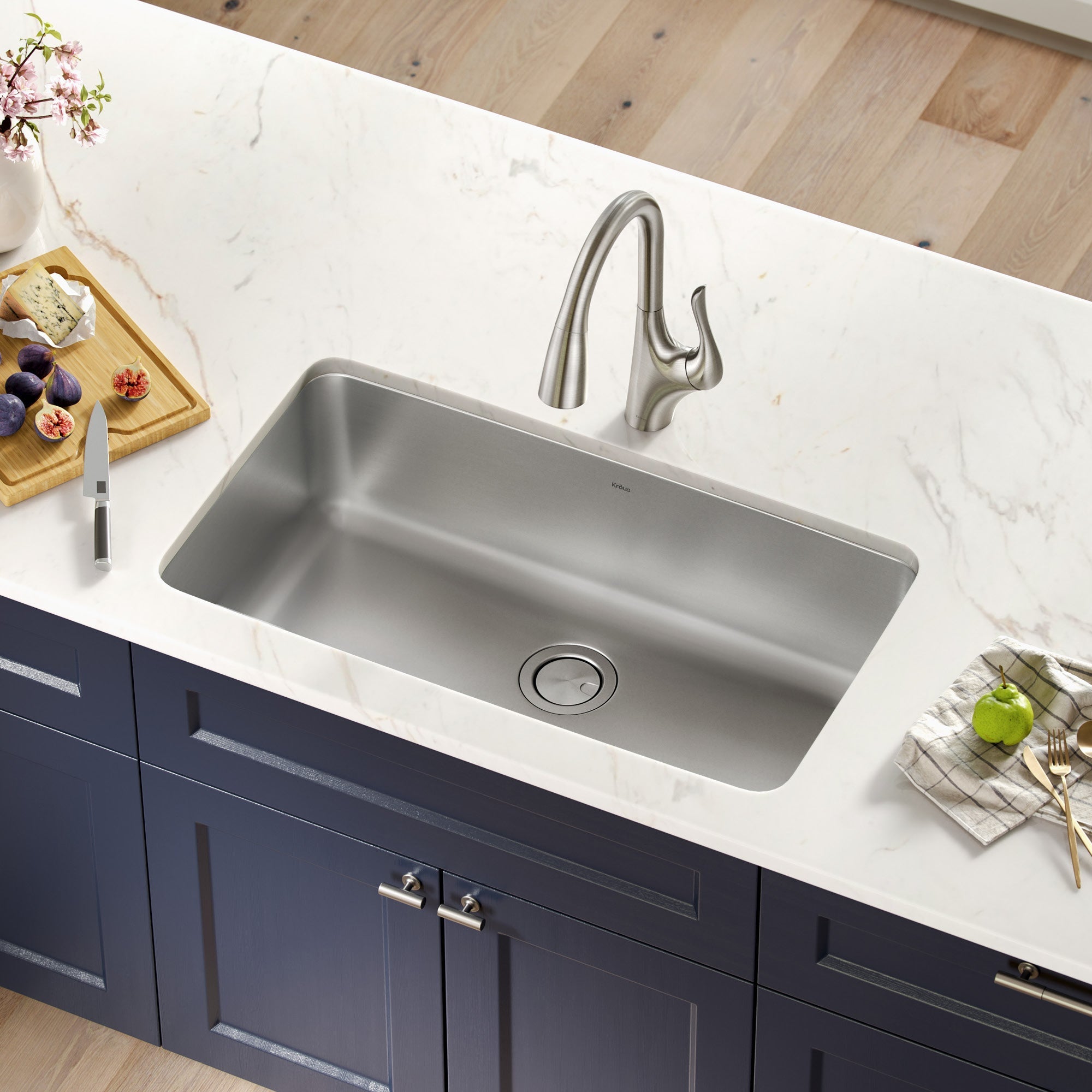 KRAUS Dex 33" Undermount 16 Gauge Stainless Steel Kitchen Sink - KA1US33B
