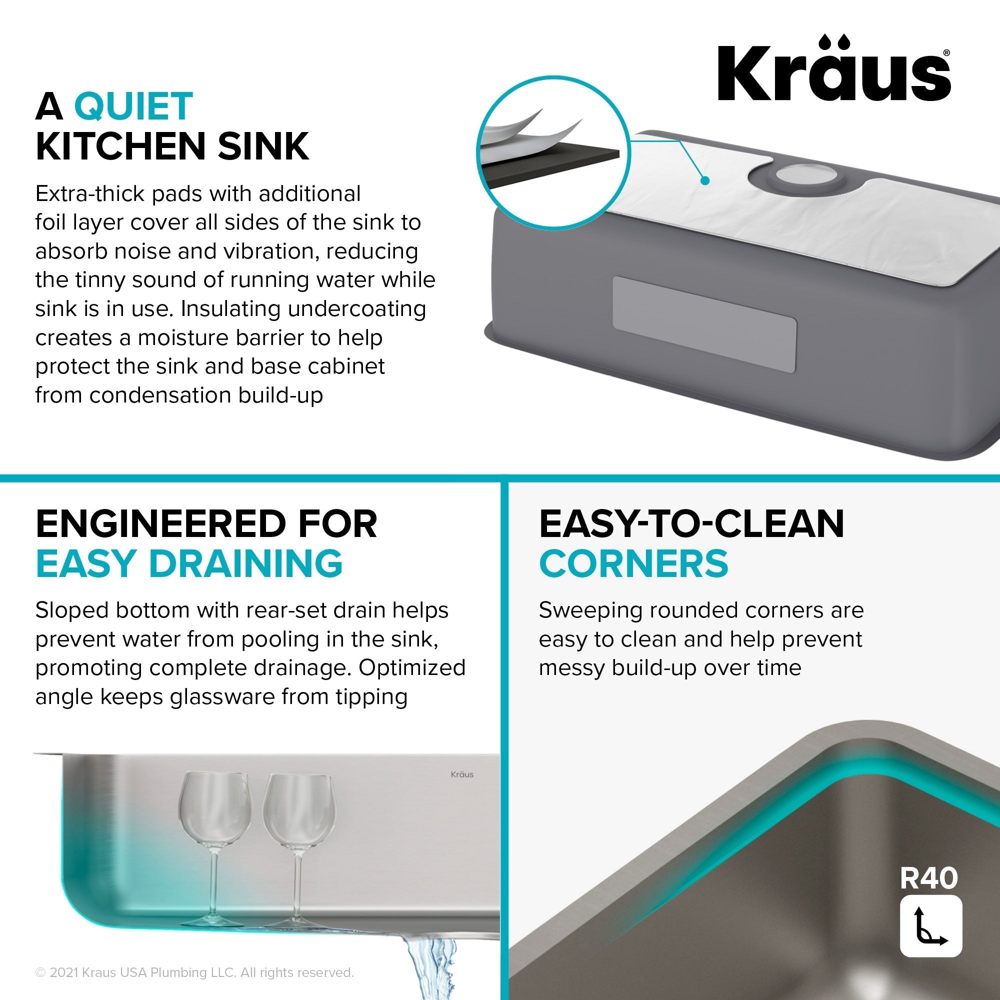 KRAUS Dex 33" Undermount 16 Gauge Stainless Steel Kitchen Sink - KA1US33B