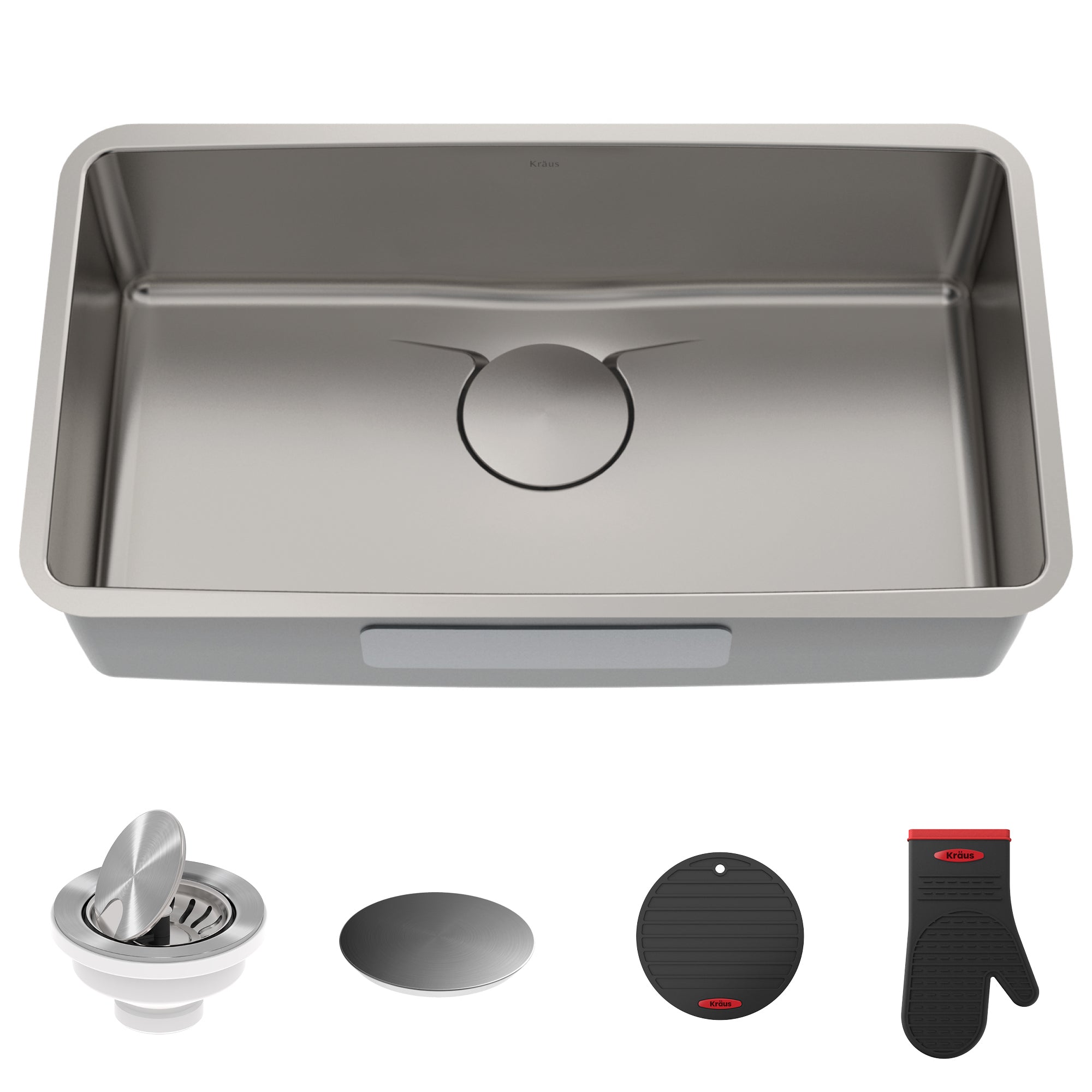 KRAUS Dex 33" Undermount 16 Gauge Stainless Steel Kitchen Sink with VersiDrain - KD1US33B