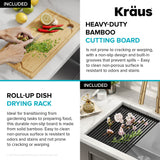 KRAUS Kore 23" Undermount Workstation 16 Gauge Laundry Utility Sink with Accessories - KWU100-23L