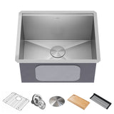 KRAUS Kore 23" Undermount Workstation 16 Gauge Laundry Utility Sink with Accessories - KWU100-23L