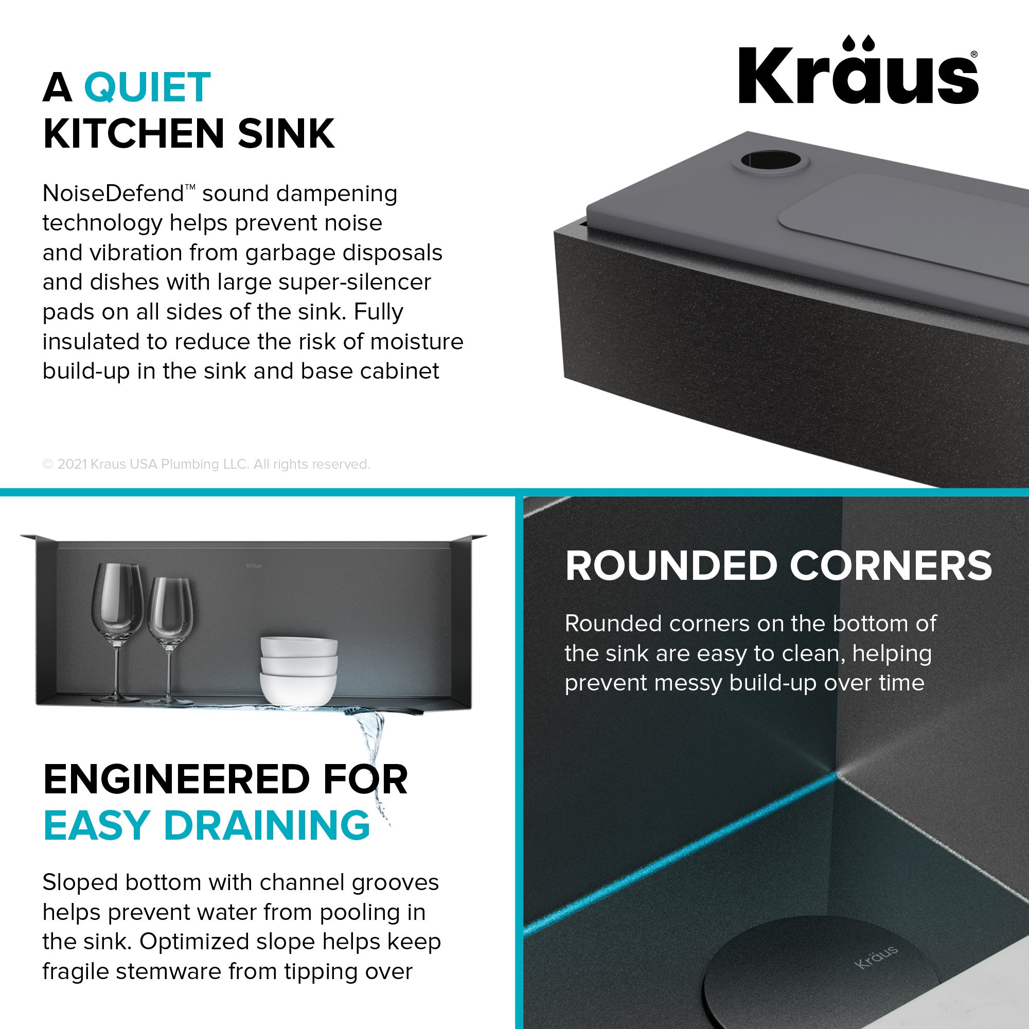 KRAUS Kore Workstation 33" Farmhouse Modern Flat Apron Front 16 Gauge Single Bowl Kitchen Sink in PVD Gunmetal -  KWF410-33/PGM