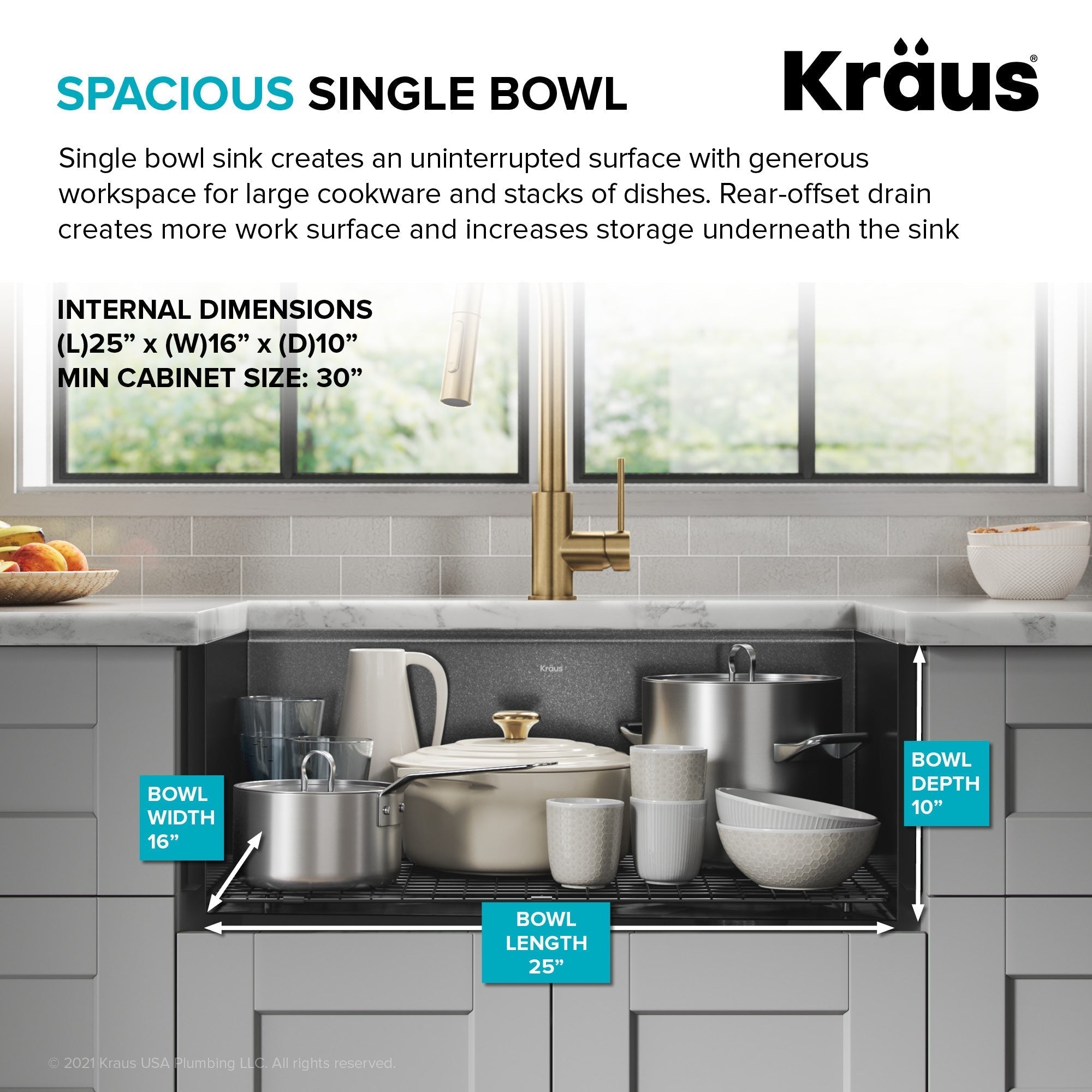 KRAUS Kore Workstation 33" Farmhouse Modern Flat Apron Front 16 Gauge Single Bowl Kitchen Sink in PVD Gunmetal -  KWF410-33/PGM