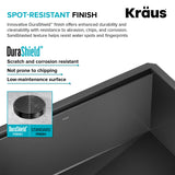 KRAUS Kore Workstation 33" Farmhouse Modern Flat Apron Front 16 Gauge Single Bowl Kitchen Sink in PVD Gunmetal -  KWF410-33/PGM