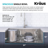 KRAUS Kore 33" 16 Gauge Farmhouse Workstation Kitchen Sink - KWF210-33